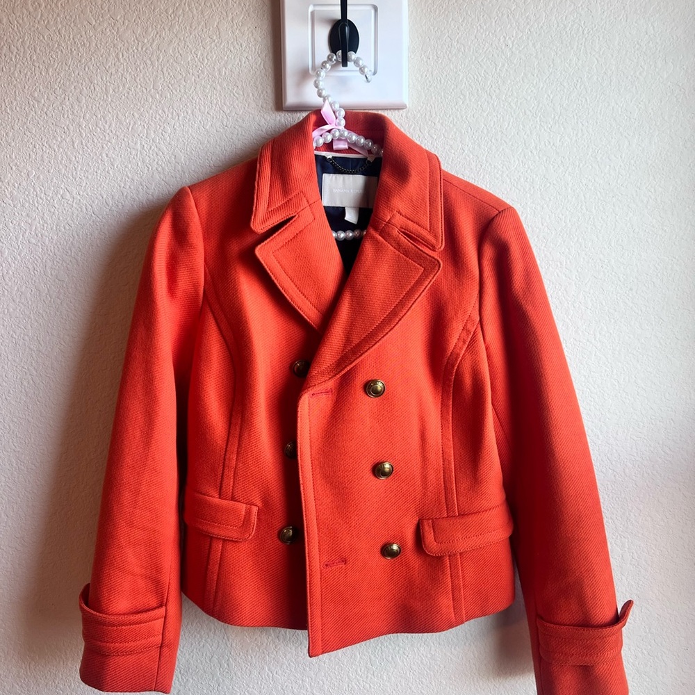 Banana Republic Orange Double-Breasted Jacket